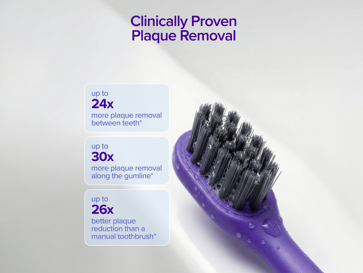 Color: Purple; kids sonic toothbrush