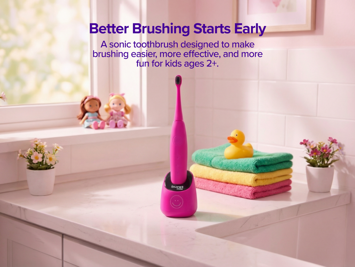 Color: Pink; kids sonic toothbrush