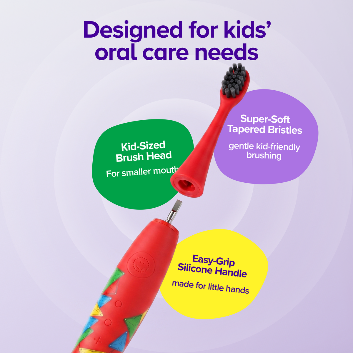 MAGNA-TILES x Burst Kids Sonic Toothbrush Set, Red
