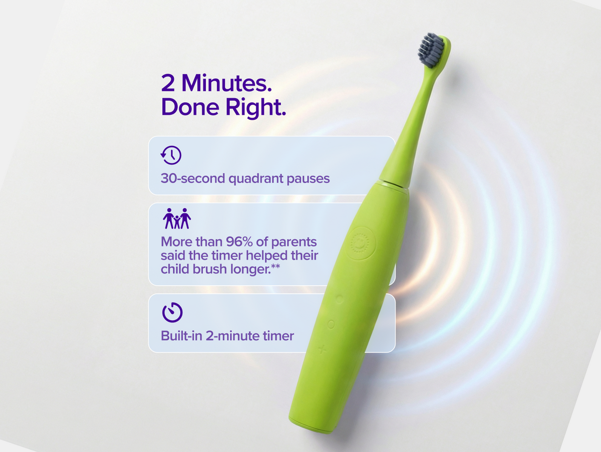Color: Green; kids sonic toothbrush