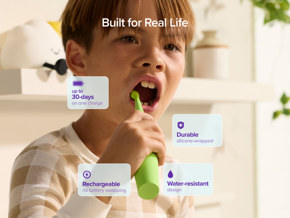 Color: Green; kids sonic toothbrush