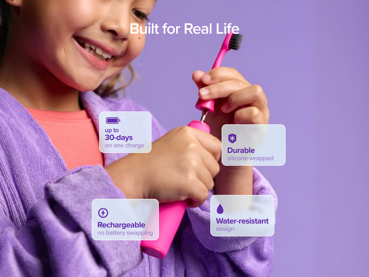 Color: Pink; kids sonic toothbrush
