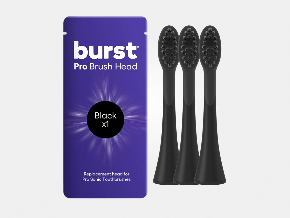 Color: Black; replacement toothbrush heads