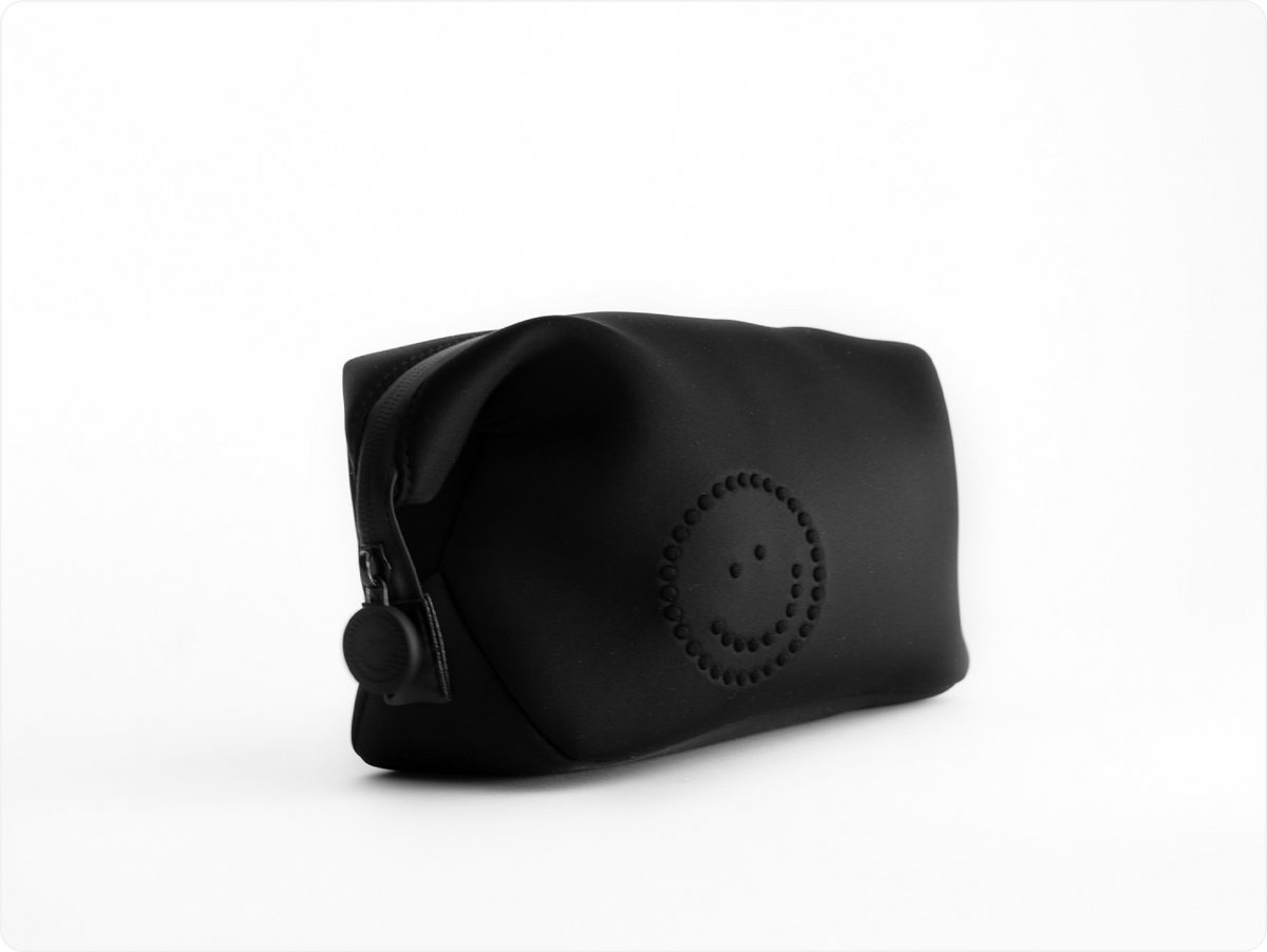 Color: Black; oral care travel bag