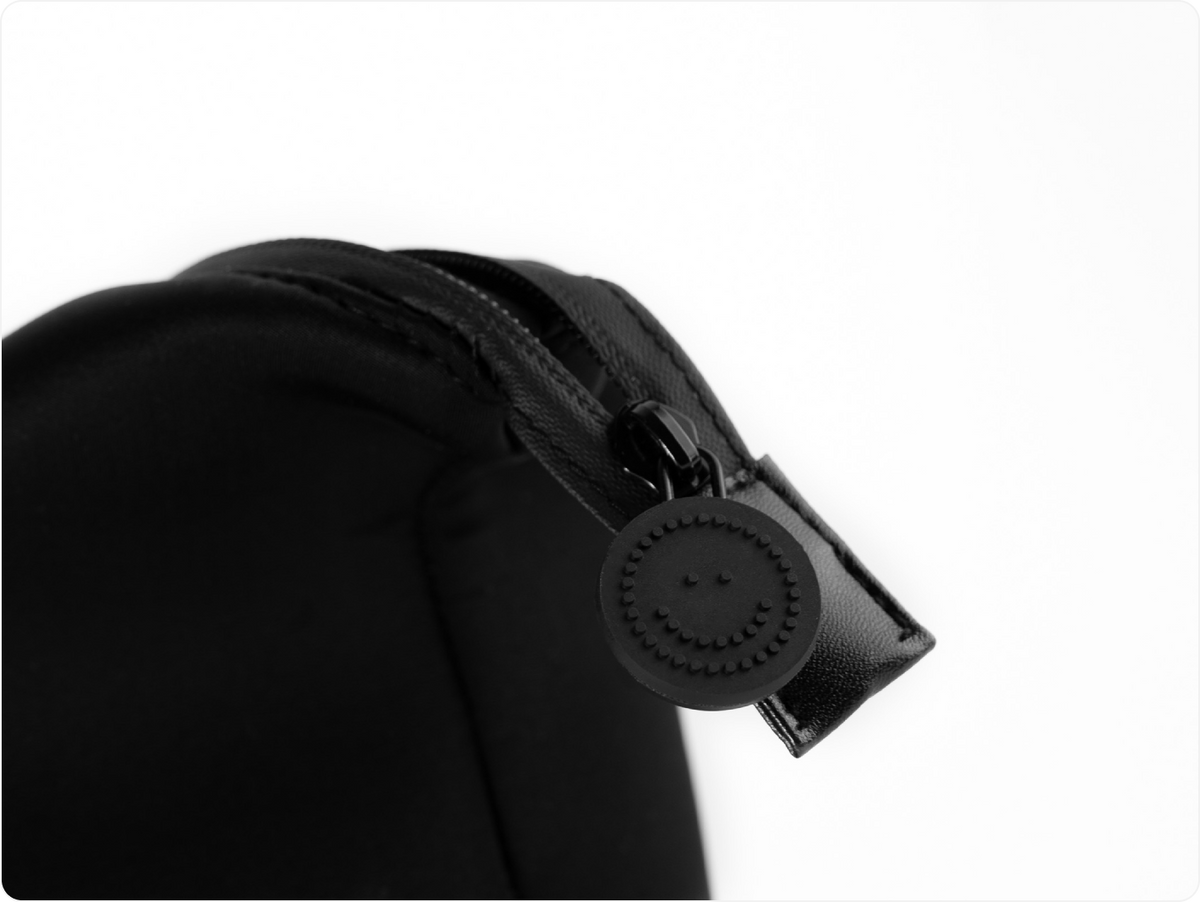 Color: Black; oral care travel bag