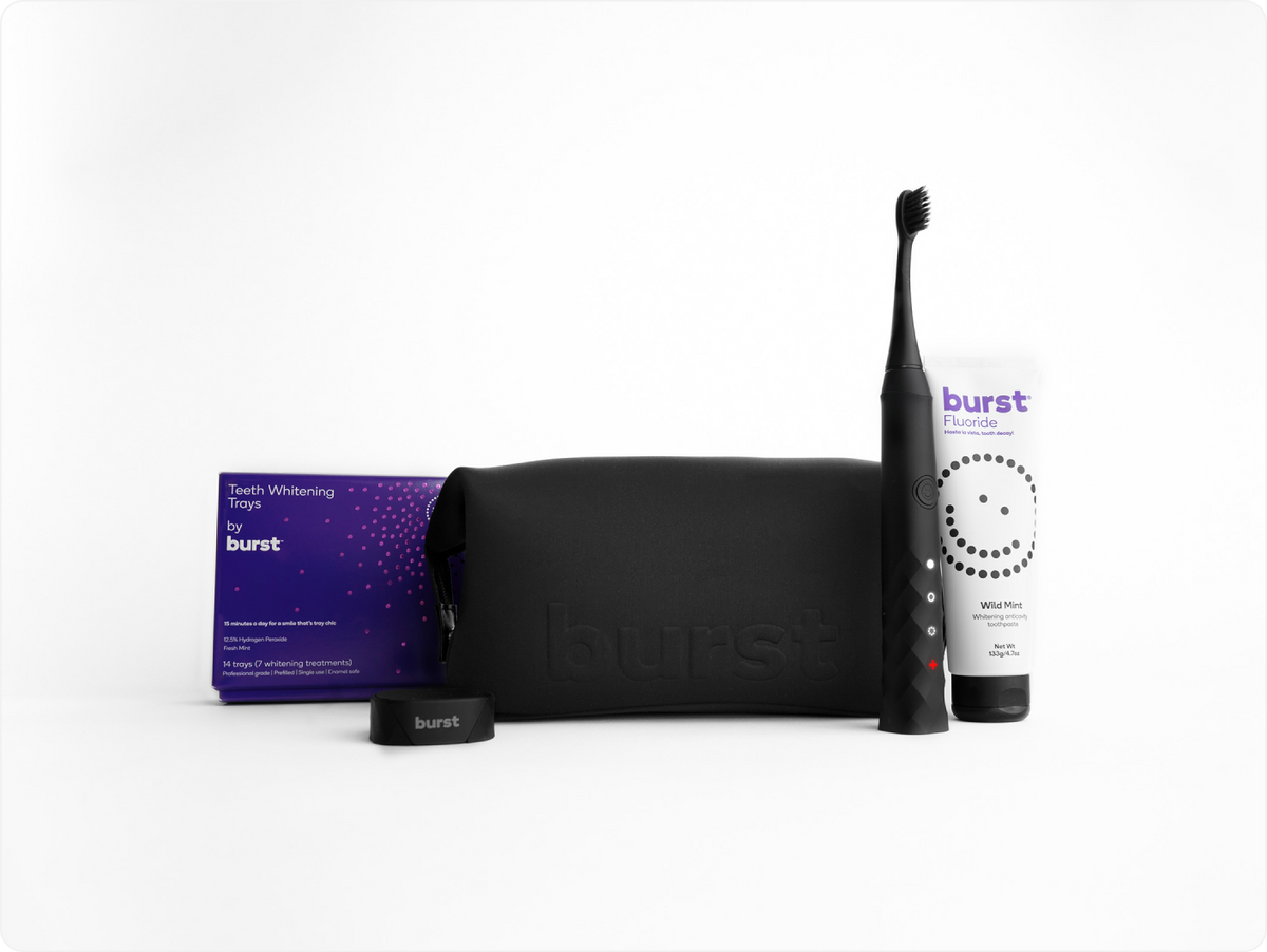 Color: Black; oral care travel bag