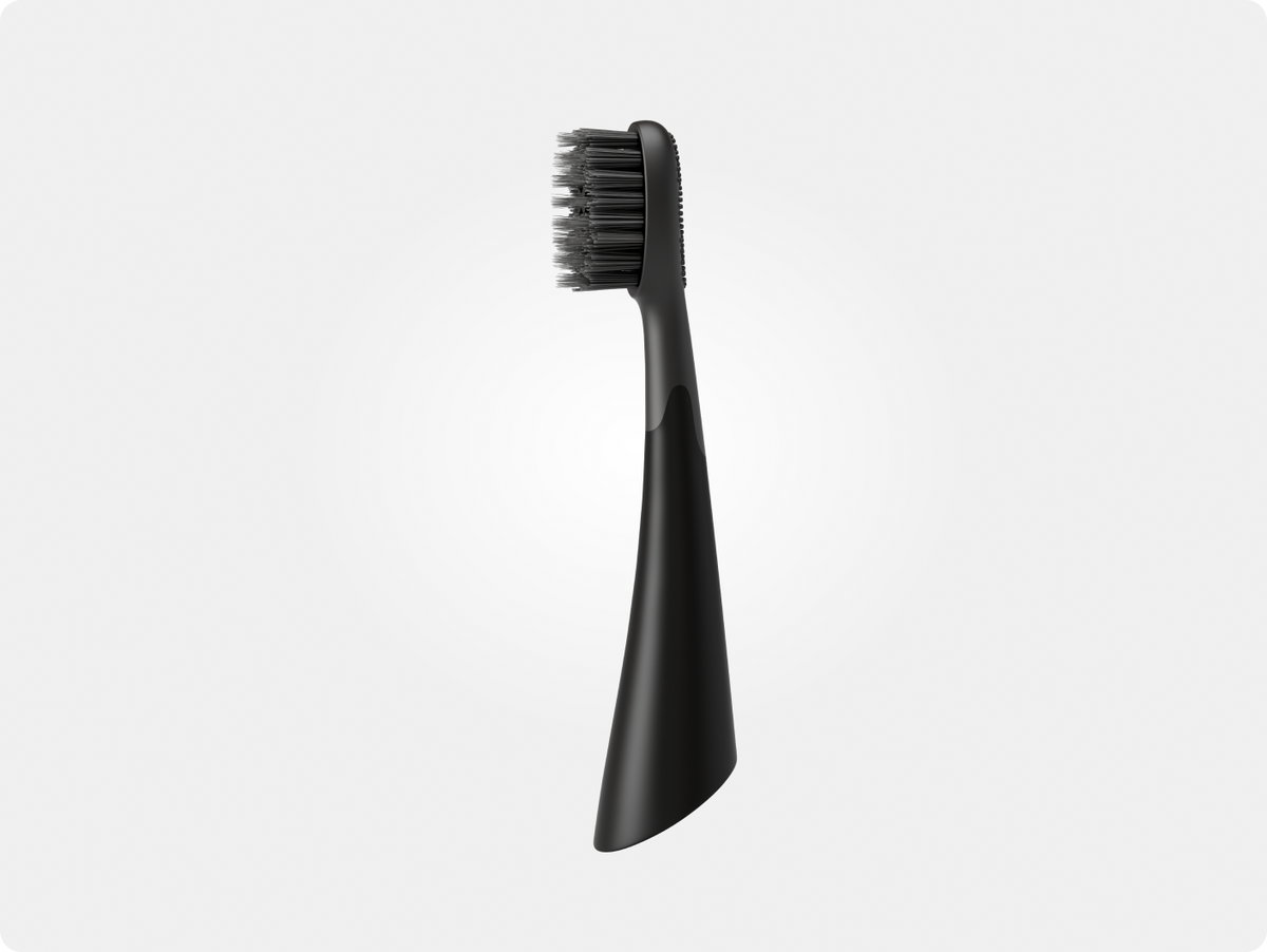 Color: Black; replacement toothbrush heads