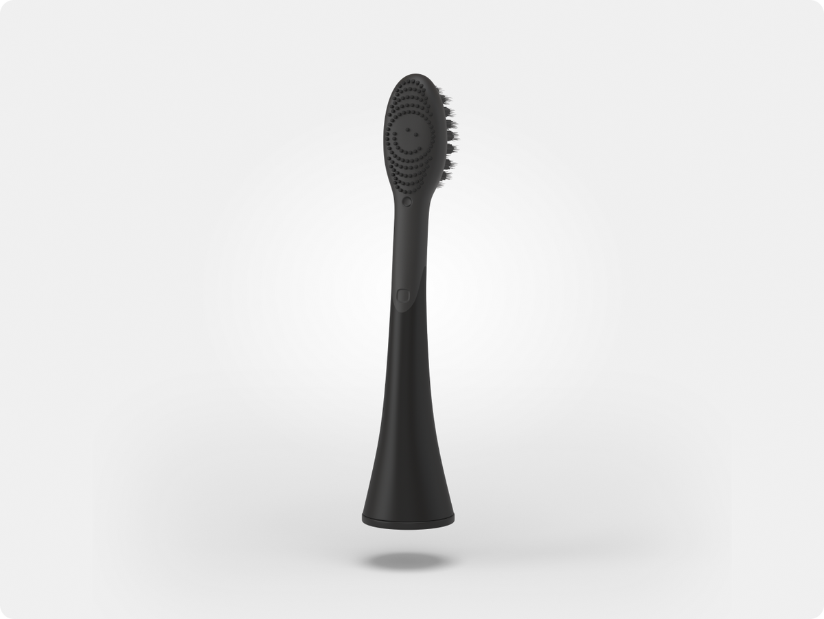 Color: Black; Replacement toothbrush heads