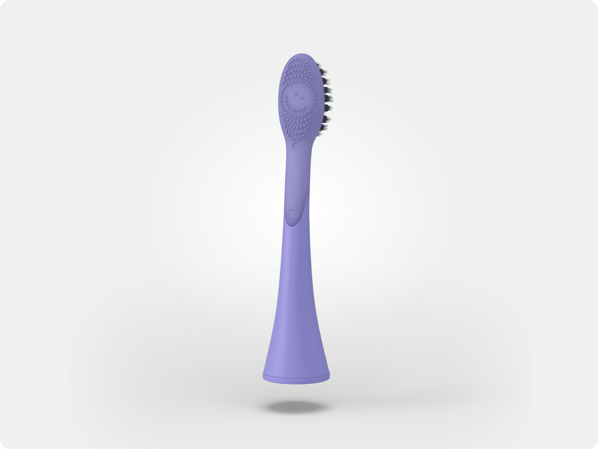 Color: Lavender; Replacement toothbrush heads
