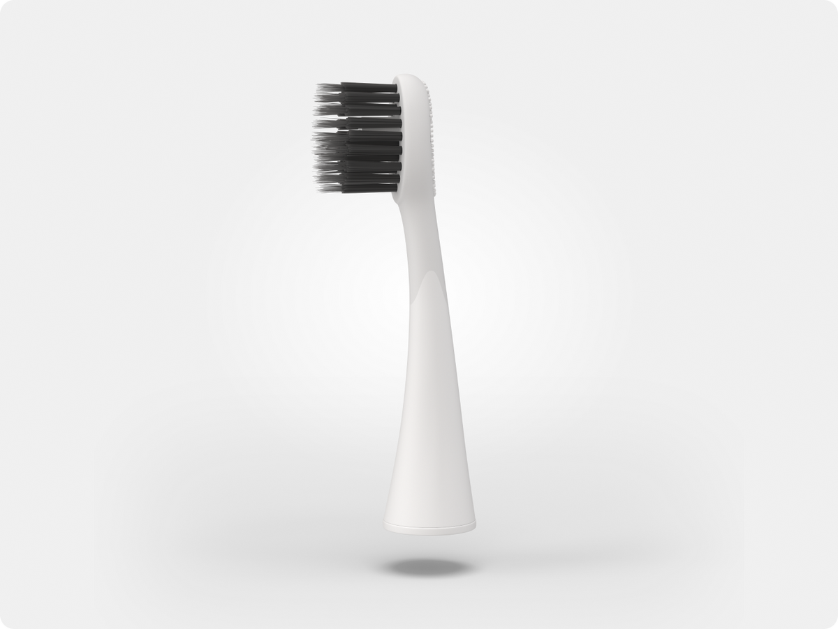 Color: White; Replacement toothbrush heads