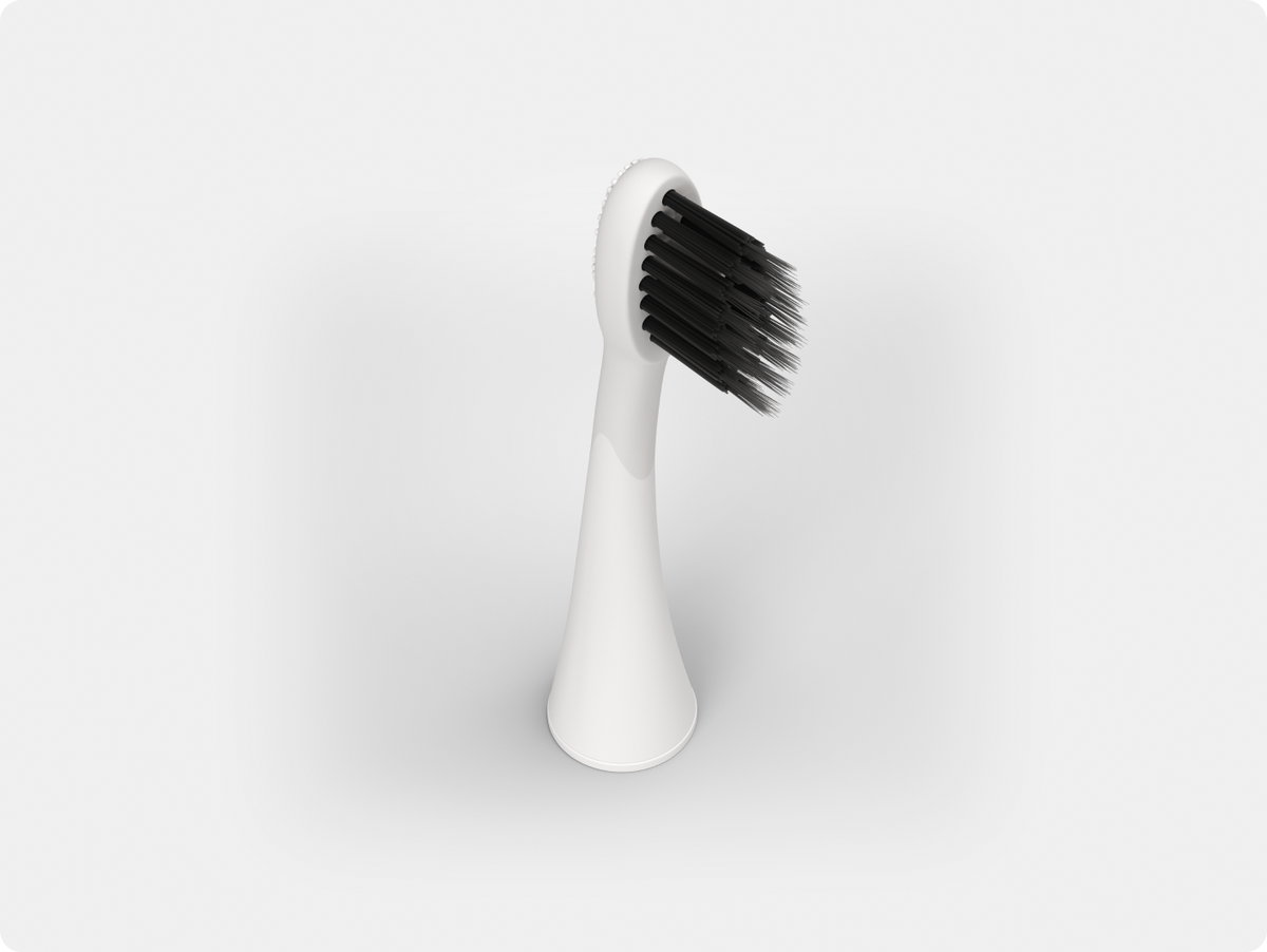 Color: White; Replacement toothbrush heads