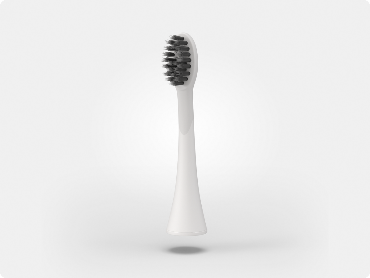 Color: White; Replacement toothbrush heads