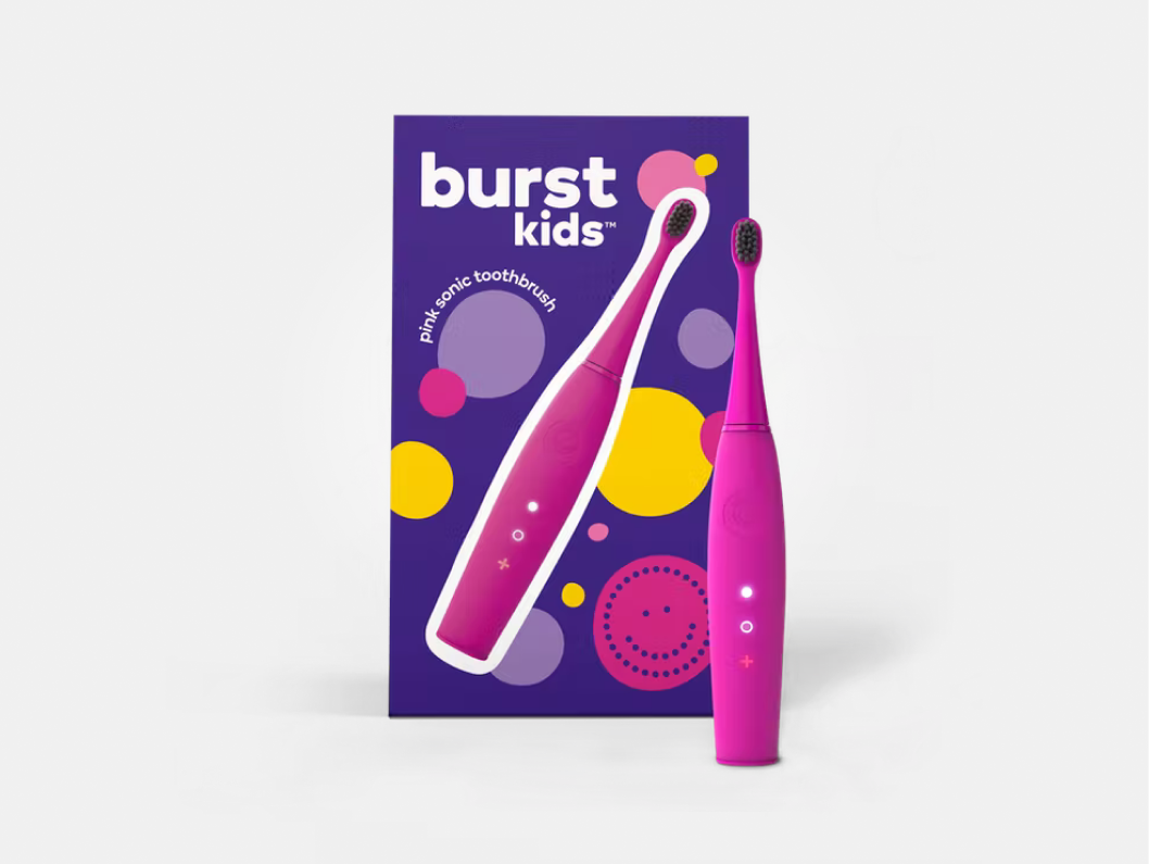 Color: Pink; kids sonic toothbrush
