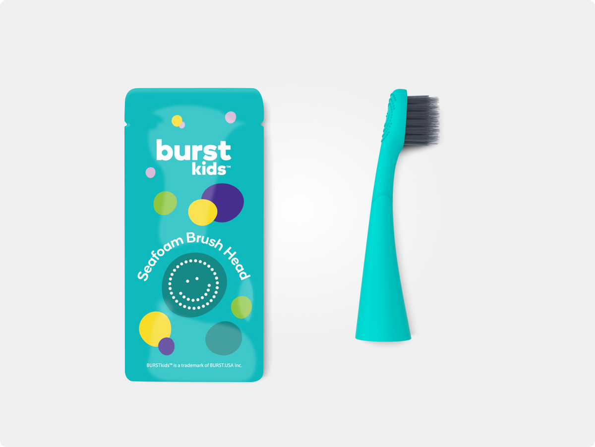 Color: Seafoam; kids replacement toothbrush heads